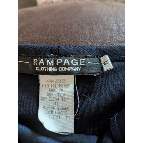 Vintage Y2K Rampage Navy Blue Shimmer Slip Dress Size Medium - Asymmetrical - Picture 3 of 7